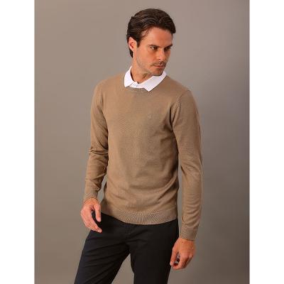 Tricot Masculino Decote Redondo Calvin Klein - Caqui Medio