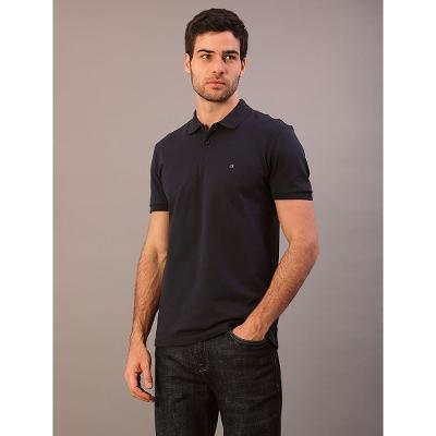 Polo Manga Curta Calvin Klein Masculino Slim Piquet Pima - Marinho
