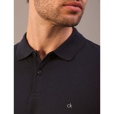Polo Manga Curta Calvin Klein Masculino Slim Piquet Pima - Marinho