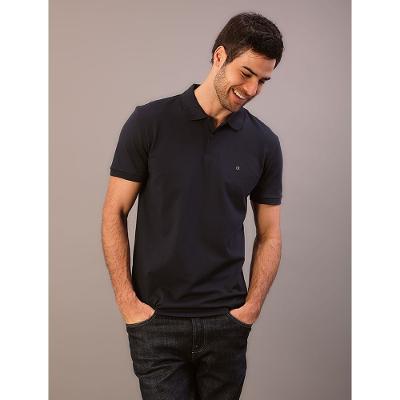 Polo Manga Curta Calvin Klein Masculino Slim Piquet Pima - Marinho