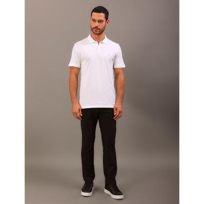 Polo Manga Curta Calvin Klein Masculino Slim Piquet Pima - Branco
