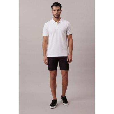Polo Manga Curta Calvin Klein Masculino Slim Piquet Pima - Branco
