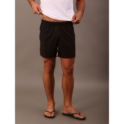 Shorts Elástico Liso Com Logo Lateral - Preto