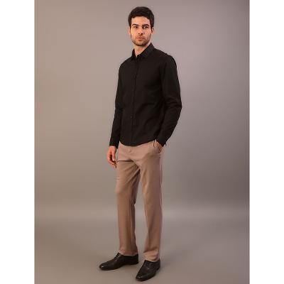 Camisa de Manga Longa Masculina Slim Estampa Assinatura Ck Bordada Calvin Klein - Preto