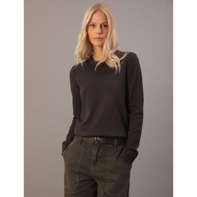 Tricot Feminino Gola Careca Calvin Klein Jeans - Cafe