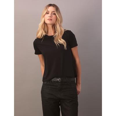 Camiseta Calvin Klein Jeans Feminino Algodão Egípcio - Preto