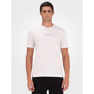 Camiseta Masculina Meia Malha Flamê Calvin Klein - Branco