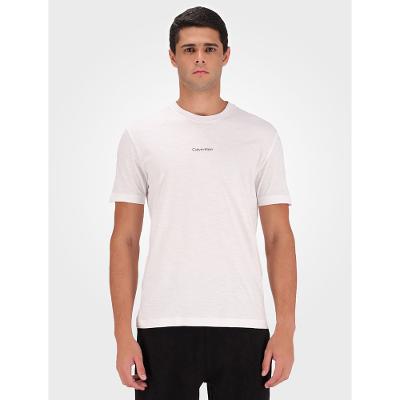 Camiseta Masculina Meia Malha Flamê Calvin Klein - Branco