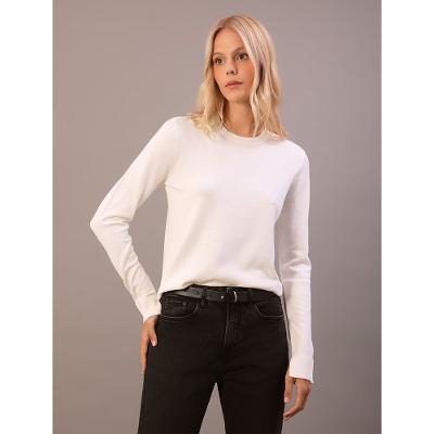 Tricot Feminino Gola Careca Calvin Klein Jeans - Off White