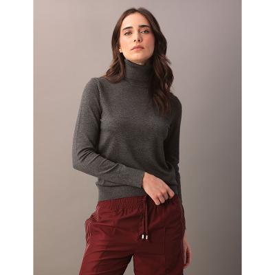 Tricot Feminino Gola Alta Calvin Klein Jeans - Chumbo