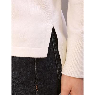 Tricot Feminino Básico Gola Alta Calvin Klein - Off White