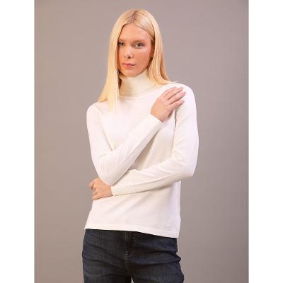 Tricot Feminino Básico Gola Alta Calvin Klein - Off White