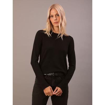 Tricot Feminino Gola Careca Calvin Klein Jeans - Preto