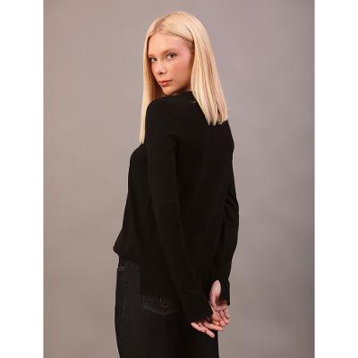 Tricot Feminino Gola Careca Calvin Klein Jeans - Preto