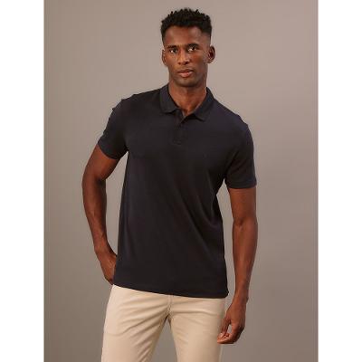 Polo Manga Curta Calvin Klein Jeans Masculino Slim Meia Malha Pima - Marinho ...