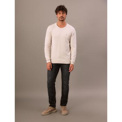 Tricot Masculino Gola Careca Calvin Klein Jeans - Caqui Claro