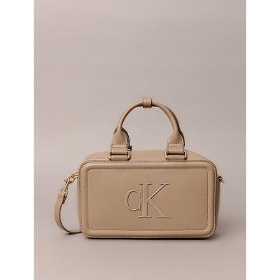 Bolsa Calvin Klein Jeans Feminino Tote Mini Logo Reissue Brilhan - Havana