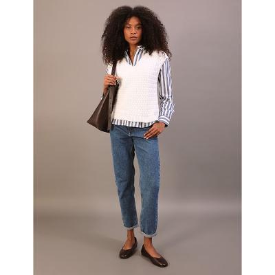 Colete de Tricot Calvin Klein Jeans Feminino Ponto Tramado - Off White