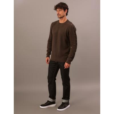 Suéter Tricot Com Logo Manga - Militar