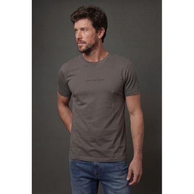 Camiseta Manga Curta Calvin Klein Jeans Masculino Logo Est. 1978 - Chumbo