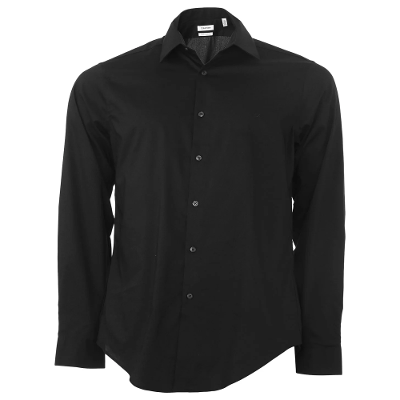 Camisa Social Masculina Slim Flex Collar Calvin Klein - Preto