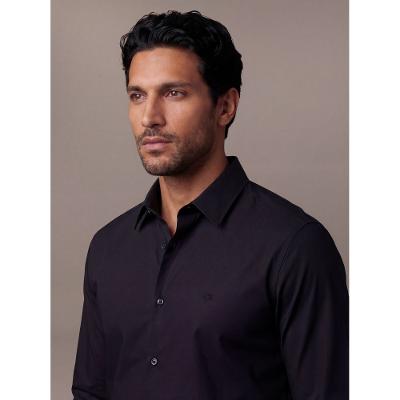 Camisa Social Masculina Slim Flex Collar Calvin Klein - Preto