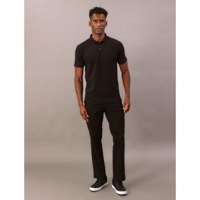 Polo Manga Curta Calvin Klein Jeans Regular Favos Listra - Preto