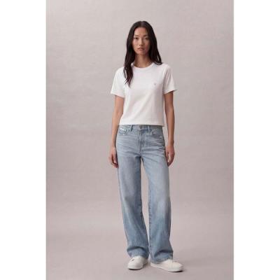 Camiseta Manga Curta Calvin Klein Jeans Feminino Algodão Pima - Branco