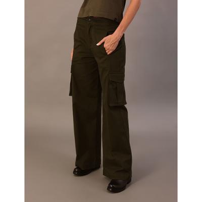 Calça Cargo Calvin Klein Jeans Feminino Wideleg Sarja - Militar