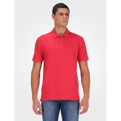 Polo Masculina Básica Sem Friso Calvin Klein - Vermelho