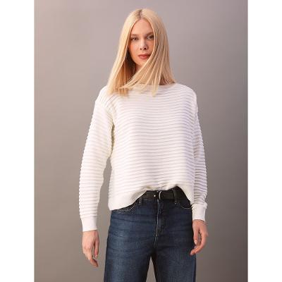 Tricot Calvin Klein Jeans Feminino Textura Listrado - Off White