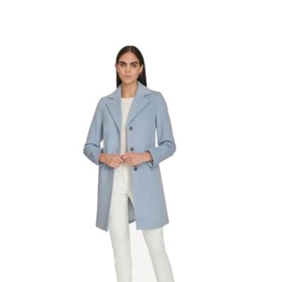 Casaco Calvin Klein Feminina Longo Com Botões em Lã - Azul Claro