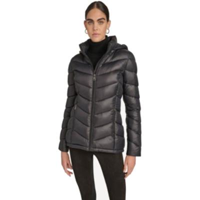 Jaqueta Calvin Klein Feminina Matelassê Com Capuz Removível - Preto