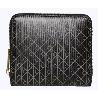 Carteira Calvin Klein Feminina Monograma Aop Zíper - Preto