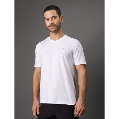 Camiseta Masculina Slim Flamê Calvin Klein - Branco