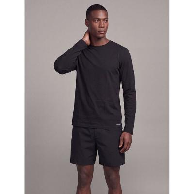 Kit 2 Camisetas Manga Longa Algodão - Preto