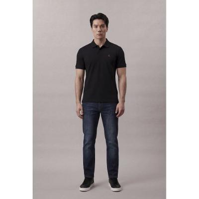 Polo Manga Curta Calvin Klein Jeans Regular Malhão - Preto