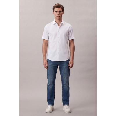 Camisa Manga Curta Calvin Klein Jeans Boxy Tricoline - Branco