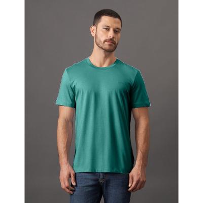 Camiseta Masculina Gola Careca Solid Liquid - Verde Médio