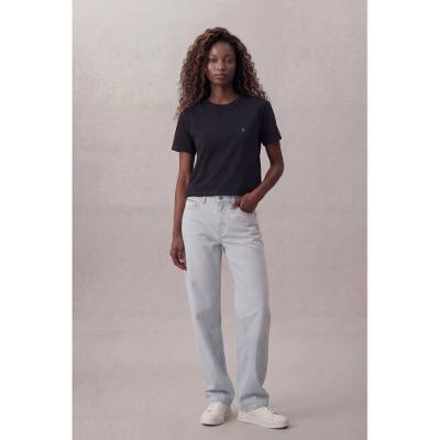 Calça Jeans Barrel 5 Pockets Com Pence b - Azul Claro