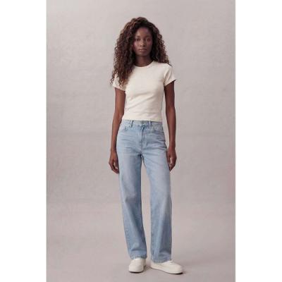 Camiseta Calvin Klein Jeans Feminino Manga Curta Malha Linho - Areia