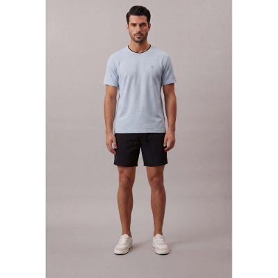 Camiseta Ck Mc  Micro Wafle - Azul Claro