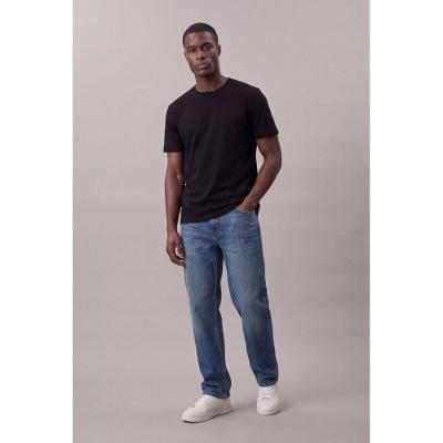 Calça Jeans Baggy Embossed Cós - Azul Médio