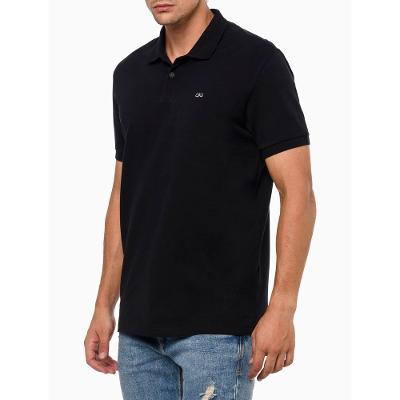 Polo Masculina Logo Bordado Calvin Klein Jeans - Preto