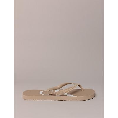 Chinelo Masculino Calvin Klein Jeans Com Logo - Caqui Claro