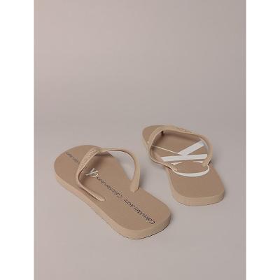 Chinelo Masculino Calvin Klein Jeans Com Logo - Caqui Claro
