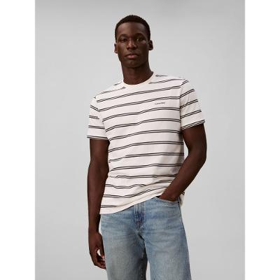Camiseta Ck Liquid Mc Listra Dupla - Off White