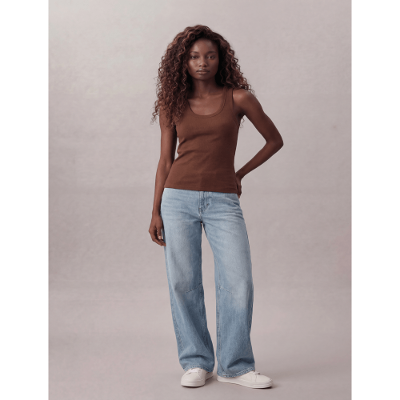Calça Calvin Klein Jeans Wide Leg Cruise - Azul Claro