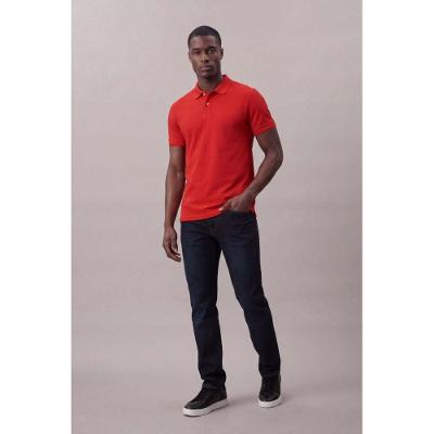 Polo Mc Ckj Regular Etiqueta Ck Barra - Vermelho