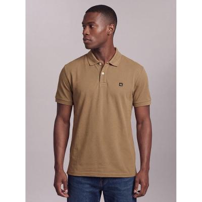 Polo Masculina Manga Curta Piquet Calvin Klein Jeans - Caqui Medio